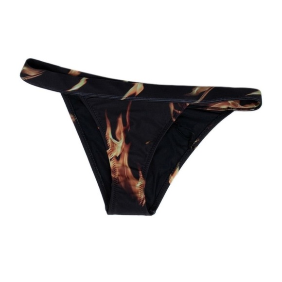 PRISCAVera Black Flame Printed Bikini Bottoms -Small - Picture 1 of 5